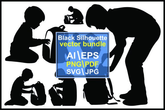 Backpack Silhouettes Graphics & Illustrations