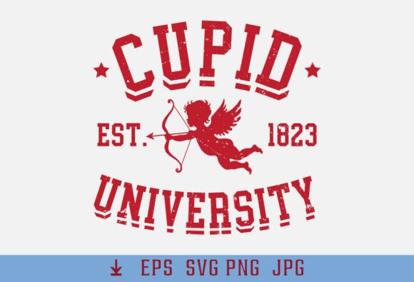 Cupid University Valentine Graphics & T-Shirt Designs