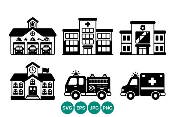 Emergency Building Icons: Essential Graphics & Illustrations