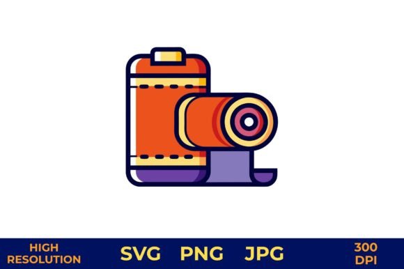 Film Roll and Backpack Vector Design Review