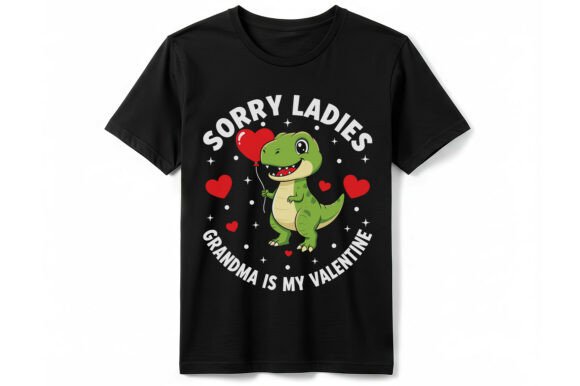 Grandma is My Valentine T-Rex Graphics & T-Shirt Designs