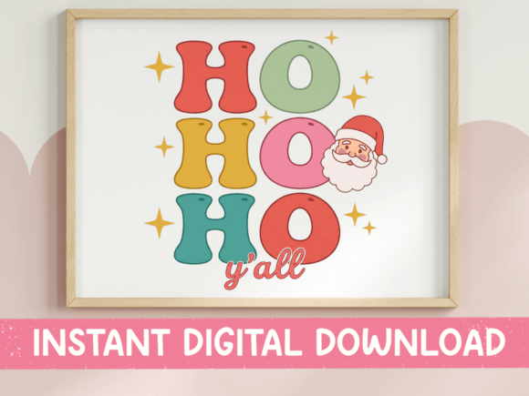 Ho Ho Ho Yall Retro Santa Graphics for T-Shirt Designs