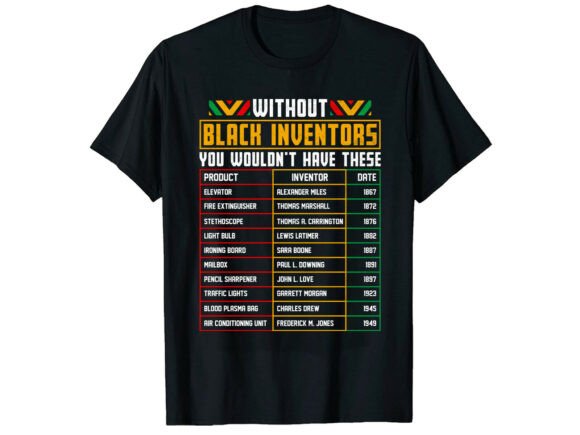 Inventors Black History Month T-Shirt Graphics for Branding