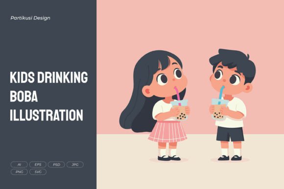 Kids Boba Illustration: Graphics & Illustrations