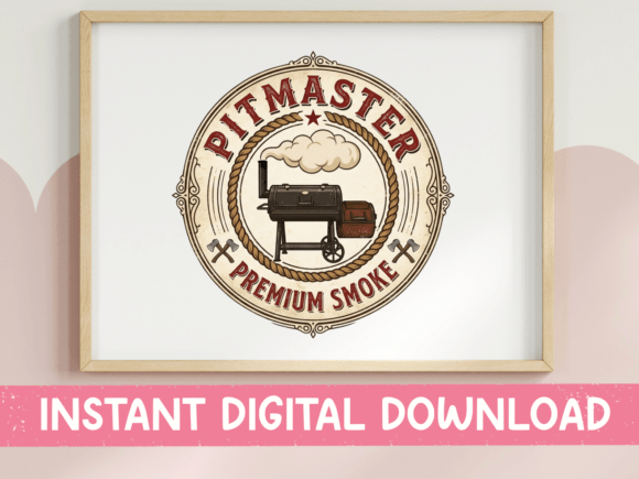 Pitmaster Badge: Vintage Graphics for T-Shirt Designs