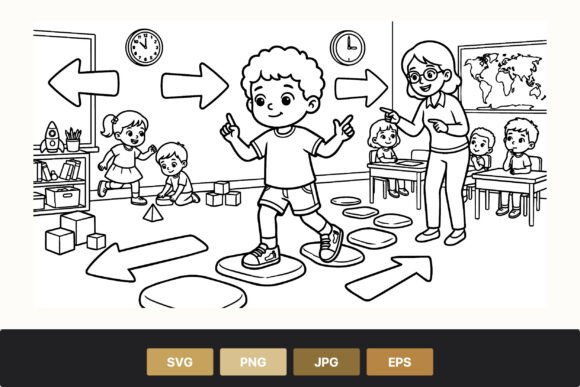 Review: Children Playing Classroom Game Fun Design