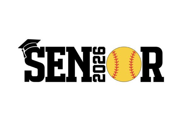 Senior 2026 Softball Graphics for T-Shirt Designs