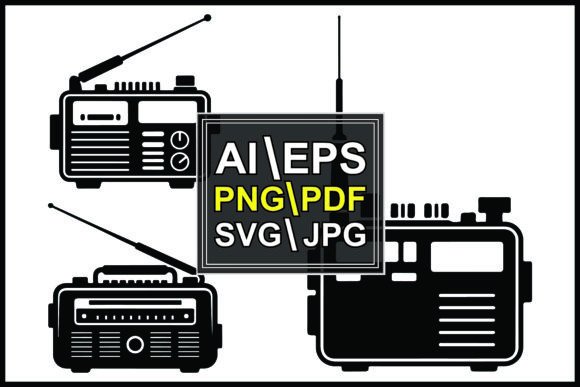 Silhouette Retro Radios: Vintage Graphics & Illustrations