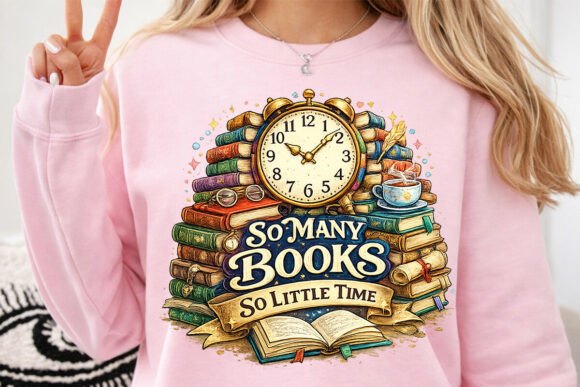 So Many Books PNG for T-Shirt Designs & Graphics