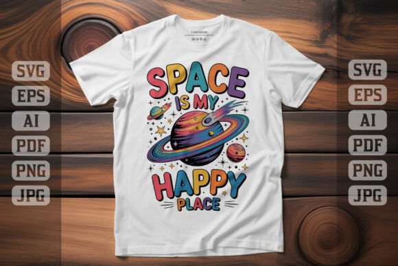 Space is My Happy Place Graphics & T-Shirt Designs