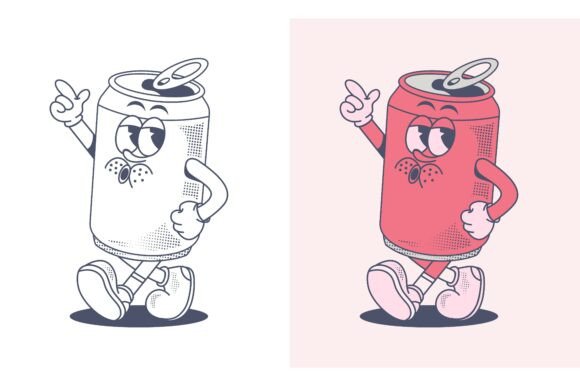 Vintage Beer Can Mascot: Graphics & Illustrations